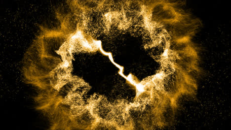 Abstrakte-Explosionsanimation-Mit-Partikelexplosionseffekt-Auf-Schwarzem-Hintergrund